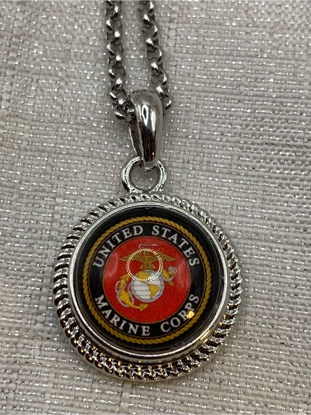 MARINE - Classic Circle Snap Button Charm Necklace - 18mm/20mm